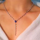 Colar Riviera Fio Faca Luxo Tanzânita