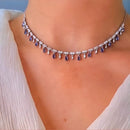 Choker Moon Luxo Tanzânita