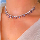 Choker Moon Luxo Tanzânita