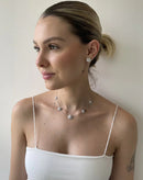 Gargantilha Pingentes Flores Baguetes