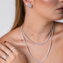 Riviera longa 4 garras - 55 cm - prata 925