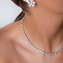 Colar Riviera coração - 40cm - Prata 925