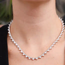 Colar Riviera coração - 40cm - Prata 925