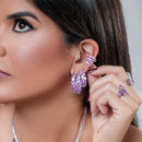 Argola Grande Pink - Prata 925