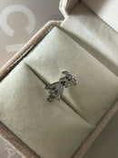 Pingente Cachorro com Zircônia Cristal (Para Pulseira ) em Prata 925 Banho de Ródio Branco