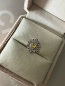 Pingente Girassol com Zircônia Cristal e Citrino (Para Pulseira) em Prata 925 Banho de Ródio Branco