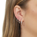 Trio de Argolas Redondo de Prata