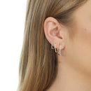 Trio Argola Fio Quadrado de Prata