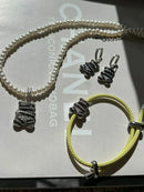 Pulseira Inox Gravatinha Colorida Verde Lima com Ted Zircônia Cristal em Banho de Ródio Branco