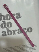 Pulseira Relógio de Inox Rosa (Para colocar Pingentes)