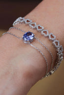 Pulseira Com Corações Vazados Cravejados Com Zircônias Brancas