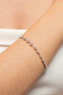 Pulseira Riviera Com Zircônias Brancas Em Diferentes Tamanhos