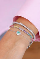 Pulseira Riviera Navete - 2mm x 4mm, Zircônia Branca