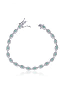 Pulseira Riviera Navete Esmeralda Com Zircônia Branca Ao Redor