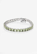 Pulseira Riviera 4 Garras - 4mm, Zircônia Lime Green