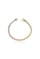 Pulseira Com Corações Vazados Cravejados Com Zircônias Brancas