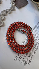 Riviera 3 Pontas com Zircônia Laranja Fecho Joia ) em Prata 925 de Ródio Branco