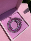 Riviera 3 Pontas Degrade de Rosa ( Fecho Joia) em Prata 925 de Ródio Branco