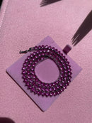 Riviera 3 Pontas com Zircônia Espinélio Rosa ( Fecho Joia ) em Prata 925 de Ródio Branco