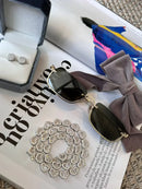 Riviera Coração com Zircônia Baguete (Fecho Joia) em Prata 925 de Ródio Branco