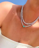 Riviera Coração Cristal ( Fecho Joia ) em Prata 925 de Ródio Branco