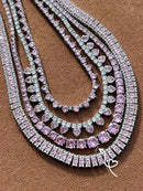 Riviera Degrade Rosa Claro ( Fecho Joia ) em Prata 925 de Ródio Branco