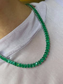 Riviera Fusion Verde Esmeralda Oval (Fecho Joia) em Prata 925 de Ródio Branco