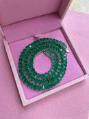 Riviera Fusion Verde Esmeralda Oval (Fecho Joia) em Prata 925 de Ródio Branco