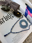 Riviera Gravata Azul Safira (Segunda) (Fecho Joia) em Prata 925 de Ródio Branco