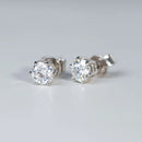 Brinco Solitário 6 Garras Moissanite