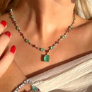 Colar Riviera Esmeralda Colombiana Fio Faca