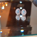 Brinco Gota Água Marinha Baguetes