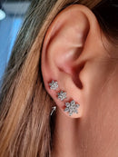 Brinco Flor Moissanite 2 Furo