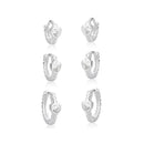 Trio Argola Ponto Coração Cravejado