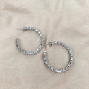 Brinco Argola Coração Cravejado