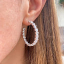 Brinco Argola Coração Cravejado