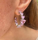 Brinco Coração Rosa