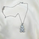 Colar elo português Pingente Ursinho Cravejado