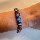 Pulseira Riviera Flores De Zircônia Com Banho Ródio Branco