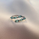 Anel Luz Com Zircônia Verde Em Prata 925