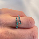 Anel Luz Com Zircônia Verde Em Prata 925