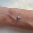 Pulseira Pingente Coração Em Prata 925